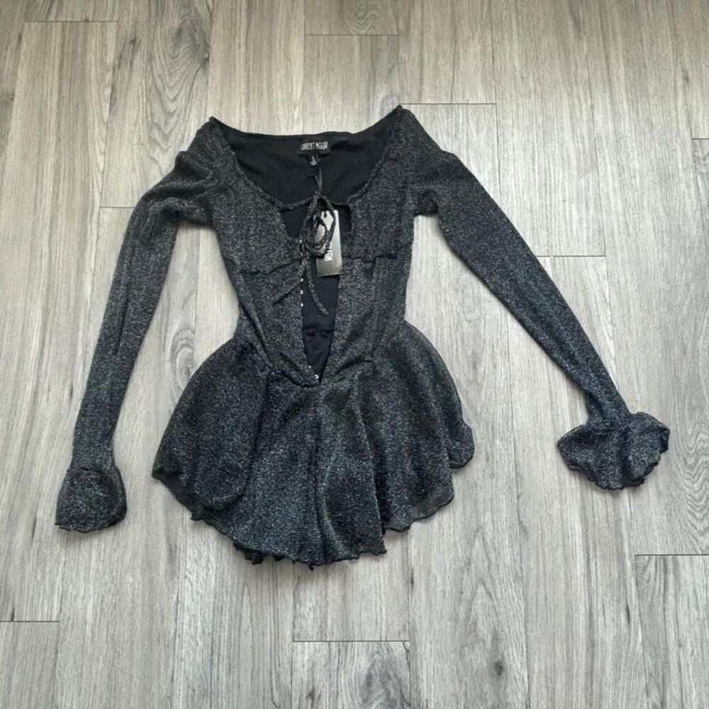 Dolls-kill Women's Grey and Black Playsuit-romper